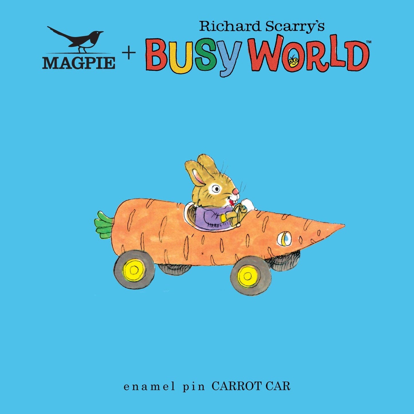 Magpie x Richard Scarry Carrot Car Enamel Pin
