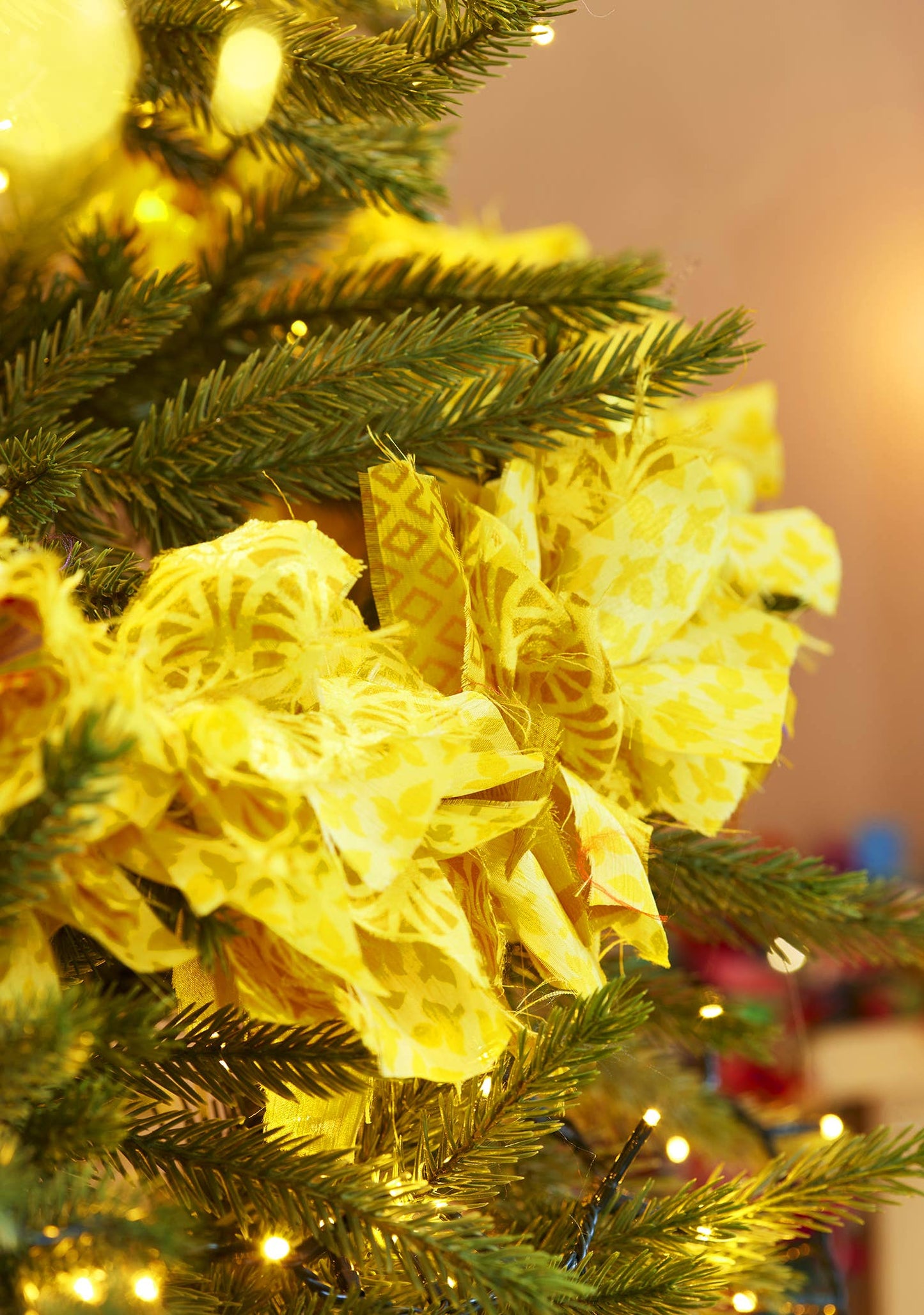 Recycled Sari Eco Tinsel Garland - Yellow