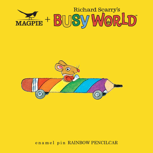 Magpie x Richard Scarry Rainbow Pencil Car Enamel Pin