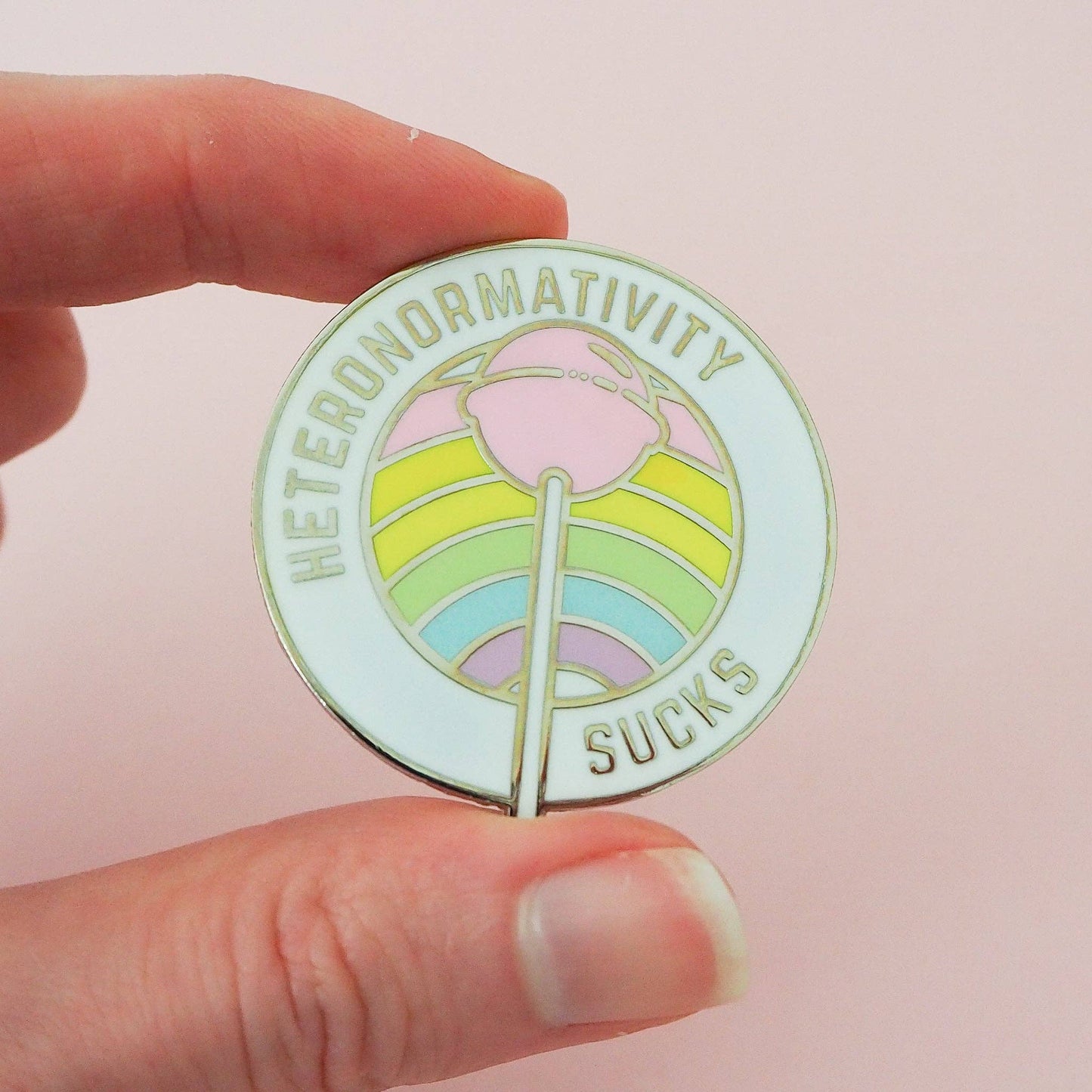 Heteronormativity Sucks Enamel Pin