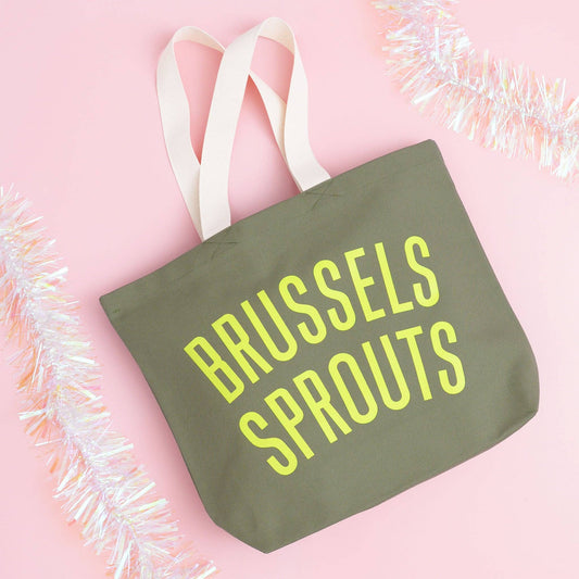 Brussels Sprouts Olive Green Tote Bag