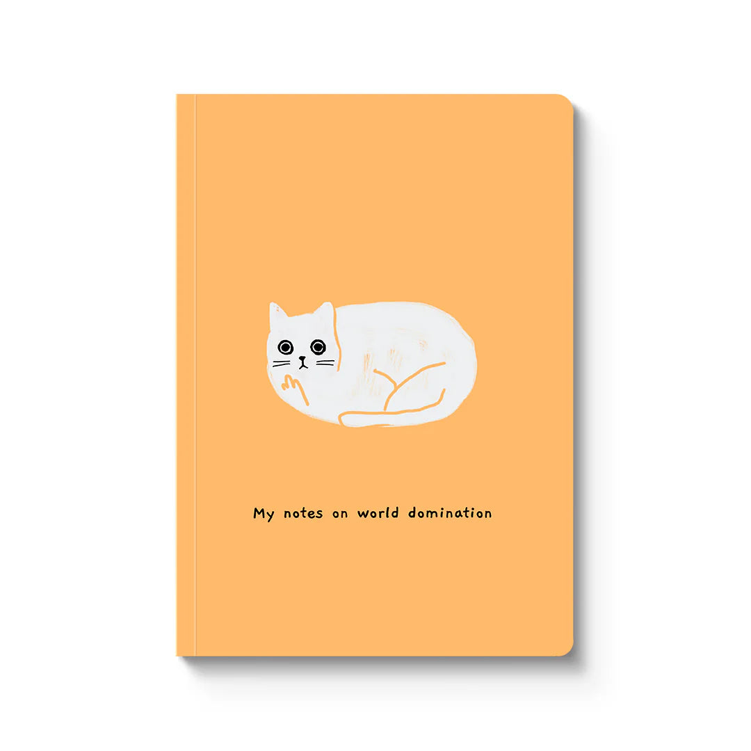 World Domination A5 Paperback Notebook Ken The Cat