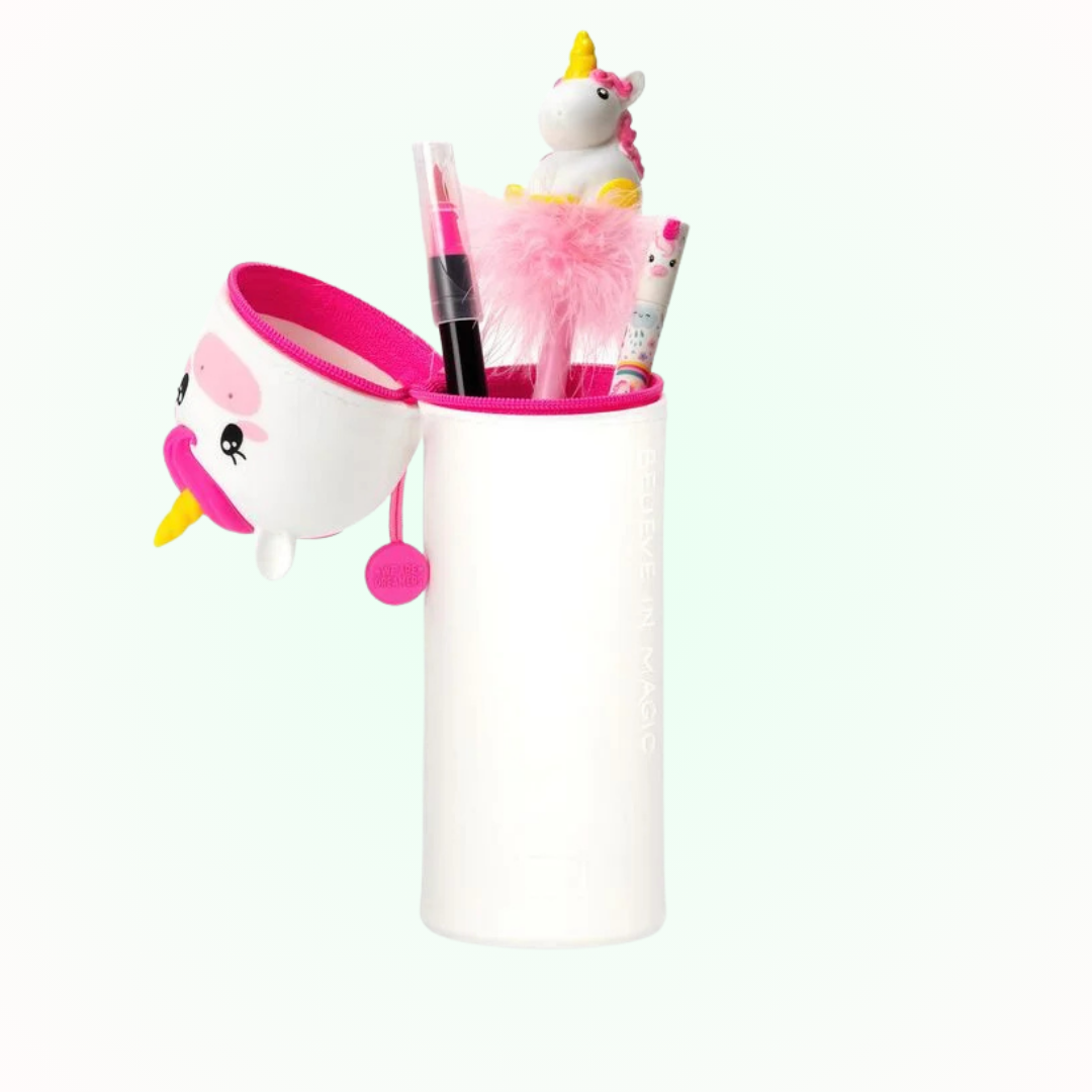 Kawaii Soft Silicone 2 In 1 Pencil Case - Unicorn