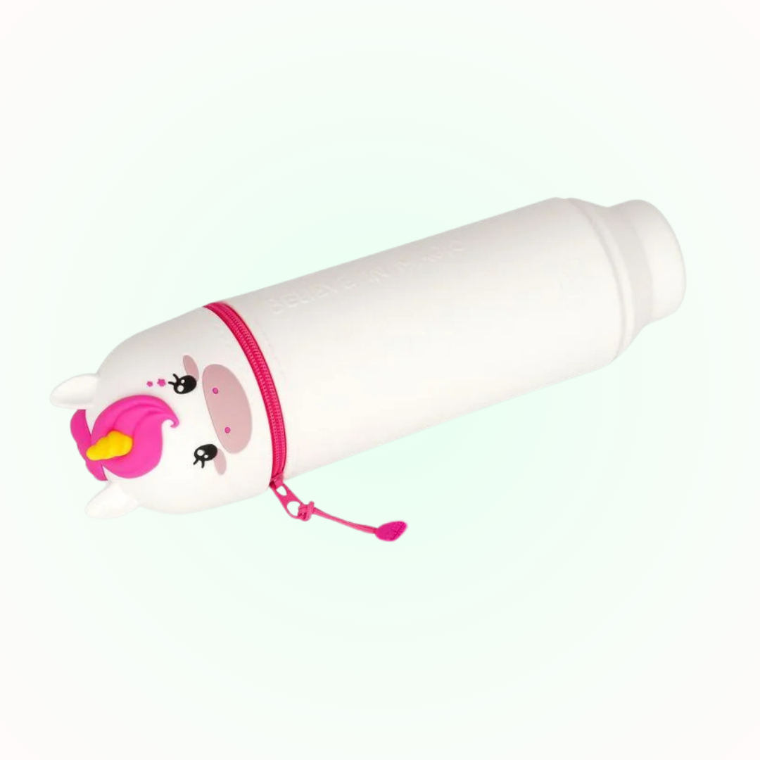 Kawaii Soft Silicone 2 In 1 Pencil Case - Unicorn