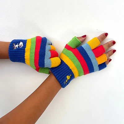 Peanuts Rainbow Fingerless Gloves