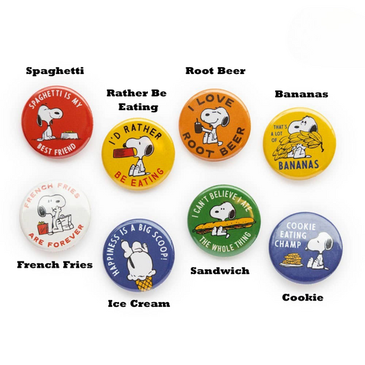 Snoopy Food Button Pin Badges - 3P4 x Peanuts®