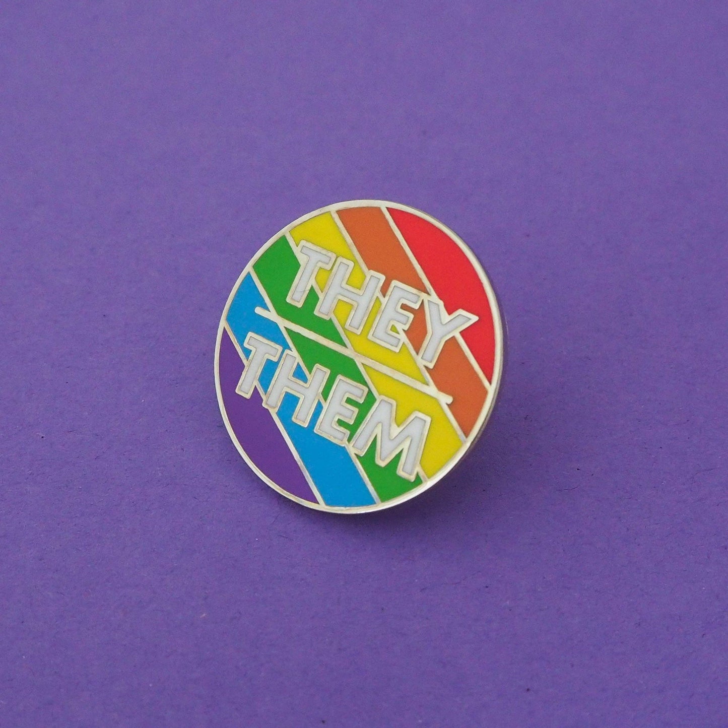 They/Them Enamel Pronoun Pin