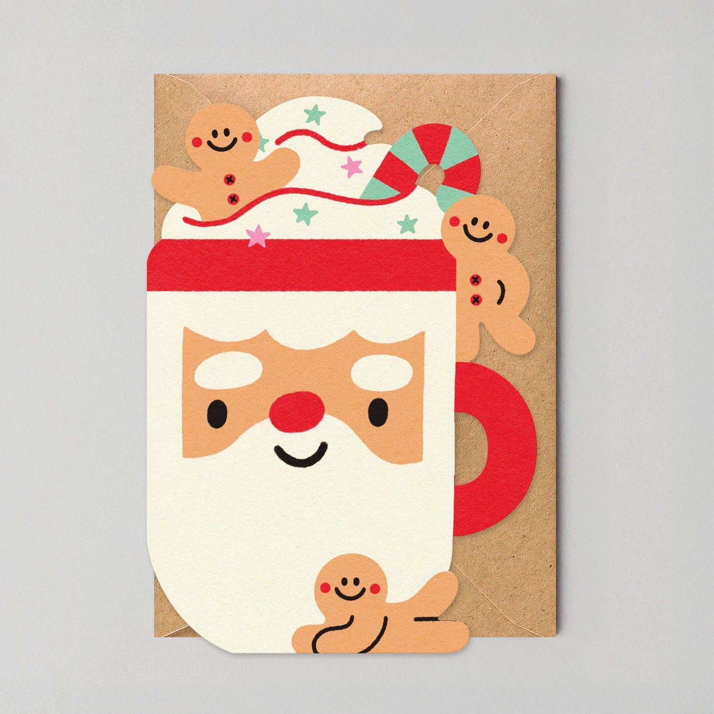 Santa Mug Card Die Cut Christmas Card