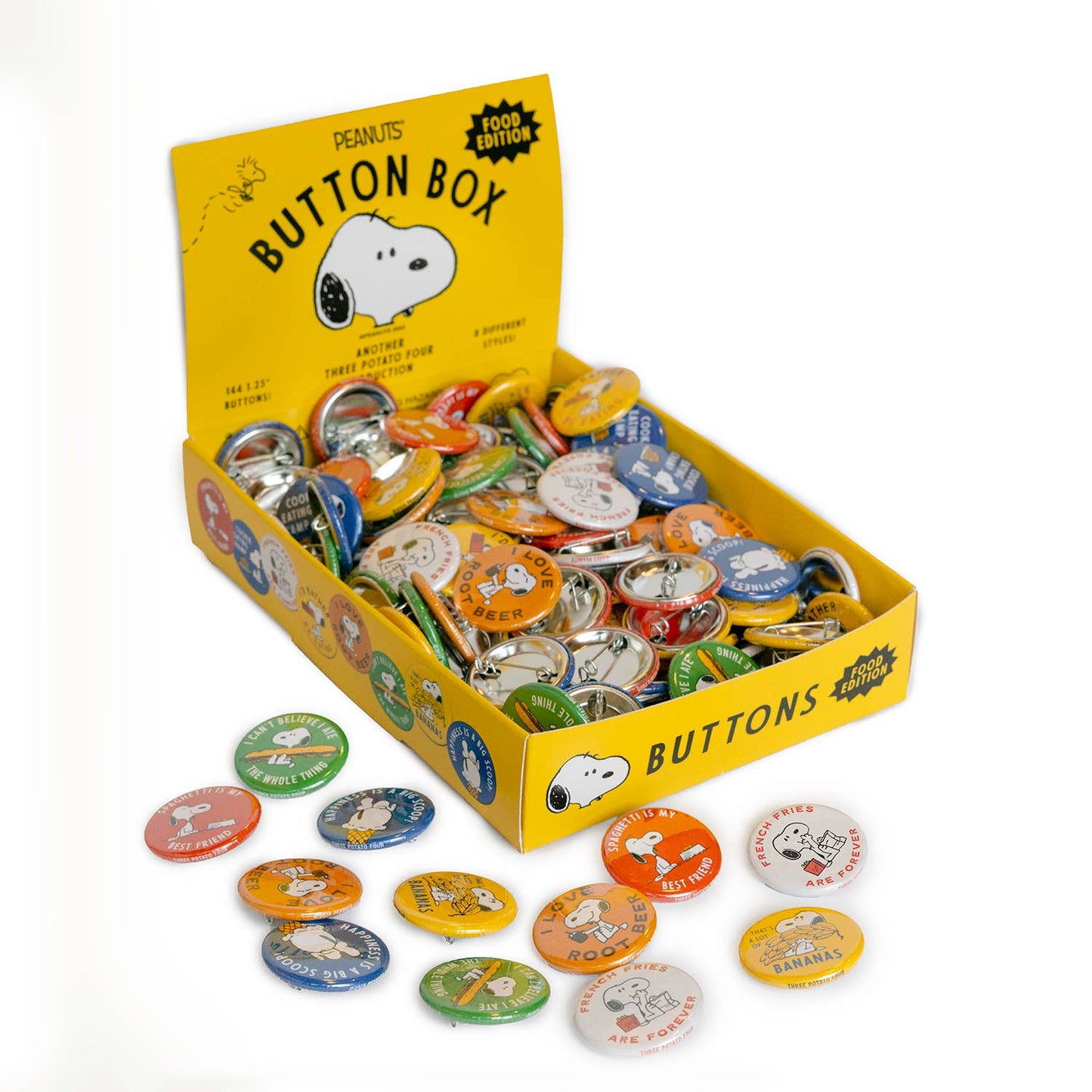 Snoopy Food Button Pin Badges - 3P4 x Peanuts®