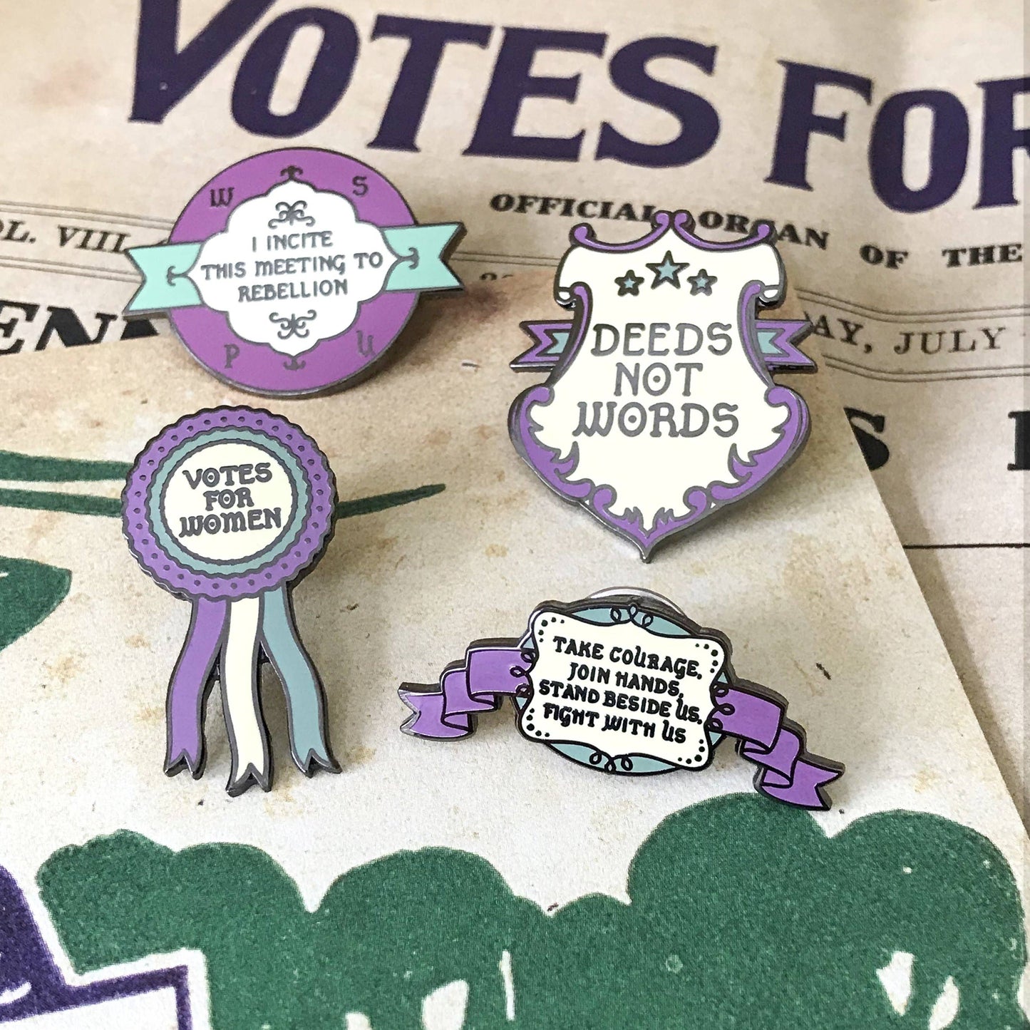 Suffragette Take Courage Enamel Pin Badge - Votes for Women Collection