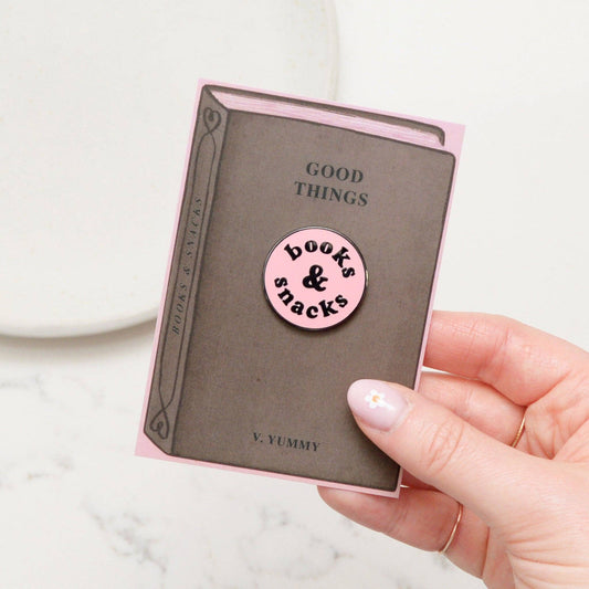 Books & Snacks Enamel Pin