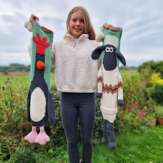 Aardman Army-Leggy Christmas Stockings - Feathers McGraw & Shaun the Sheep