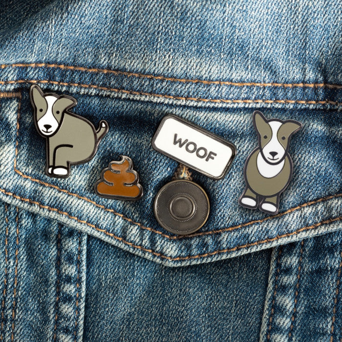 Sheppy Dog Pin Badge Set