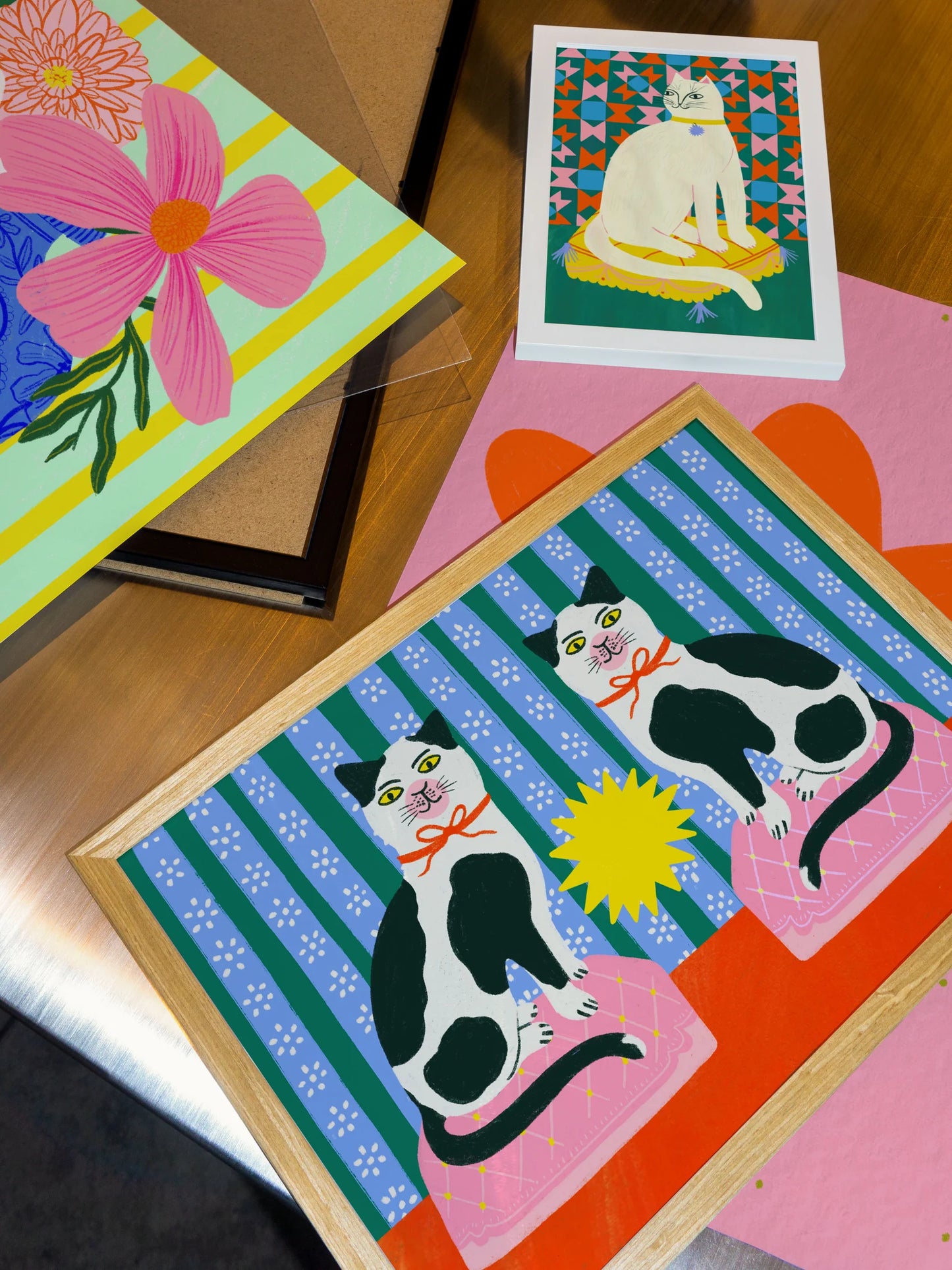 Staffordshire Cats Art Print