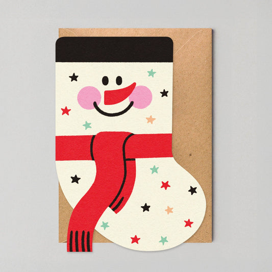 Snowman Stocking Christmas Card