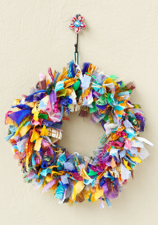 Recycled Sari Wreath Multi
