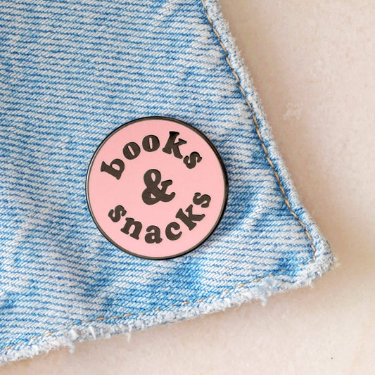 Books & Snacks Enamel Pin