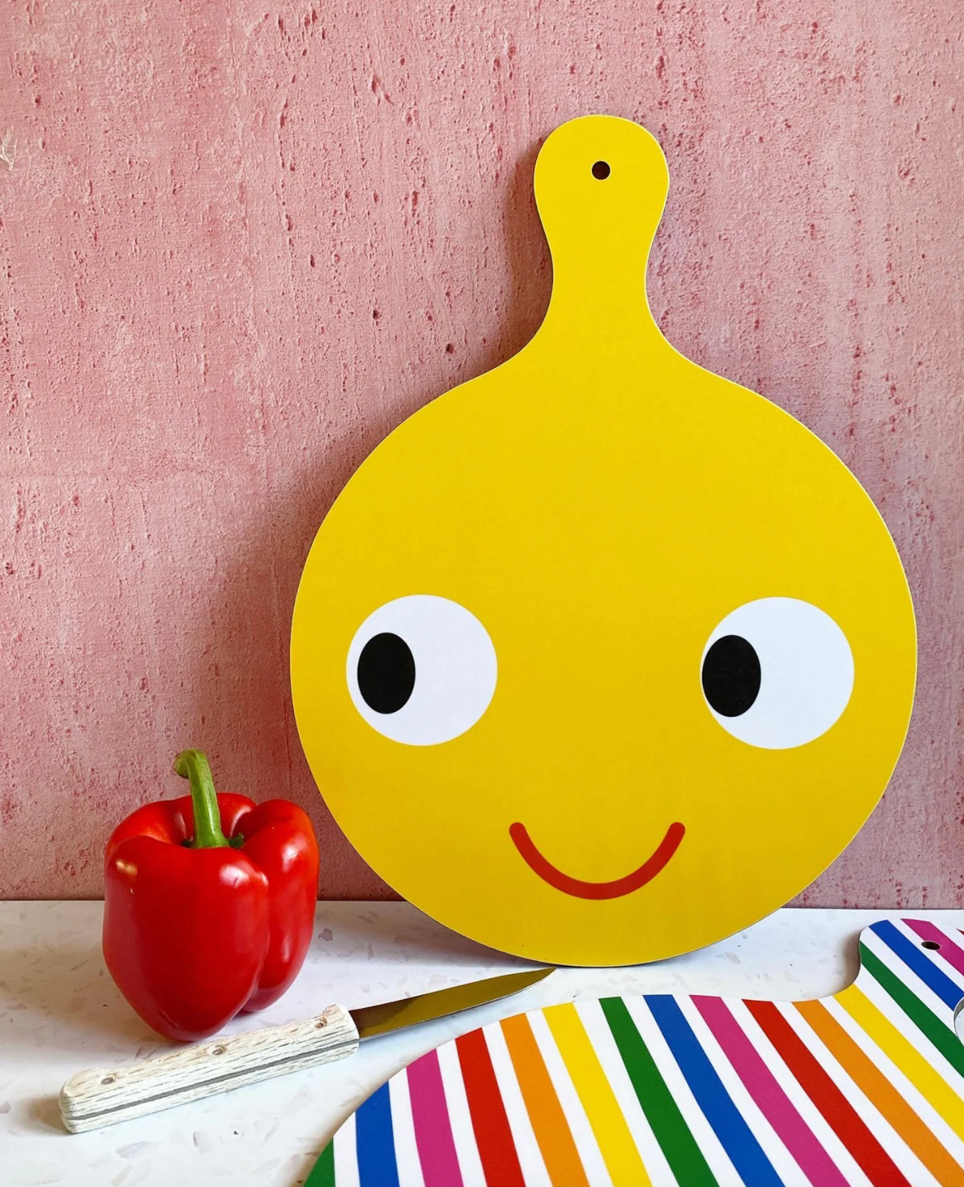 'SMILE!' Large Vegetable Chopping Board
