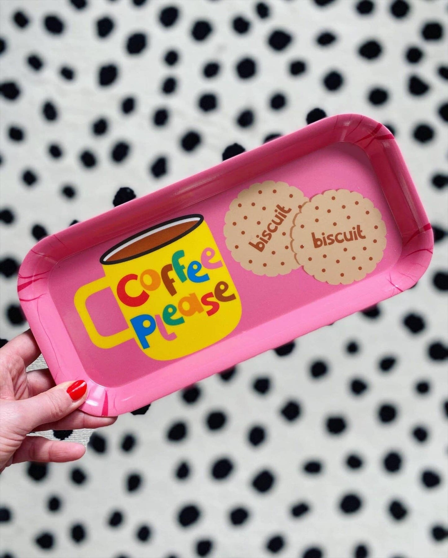 Coffee and Biscuits Melamine Tray Pink