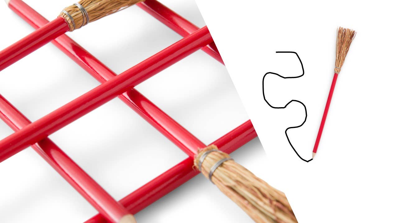 Broomstick Pencil Red