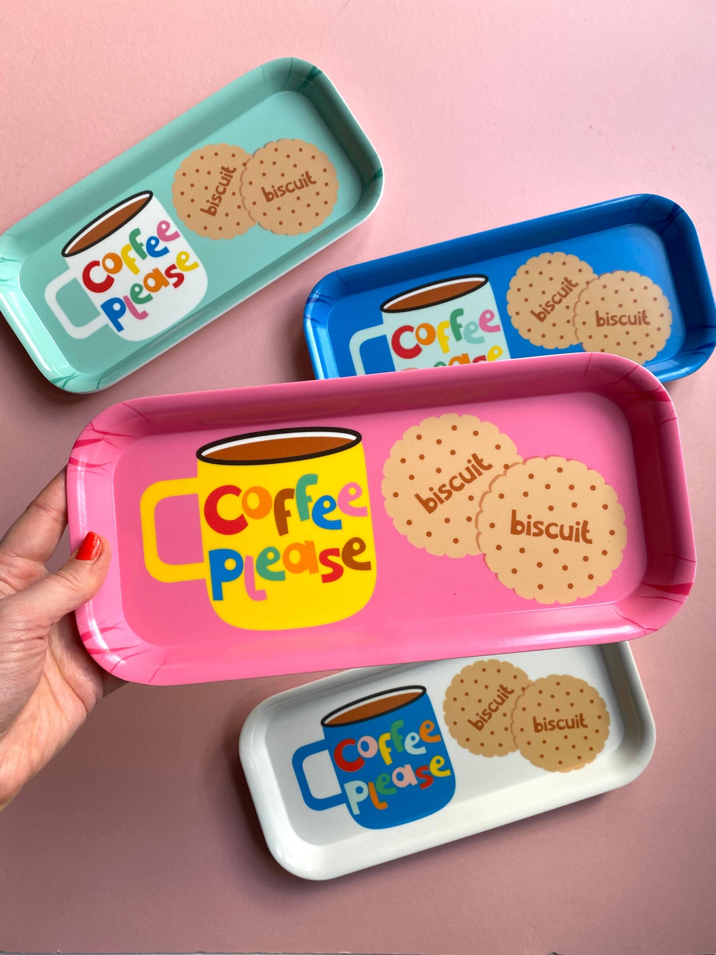 Coffee and Biscuits Melamine Tray Pink