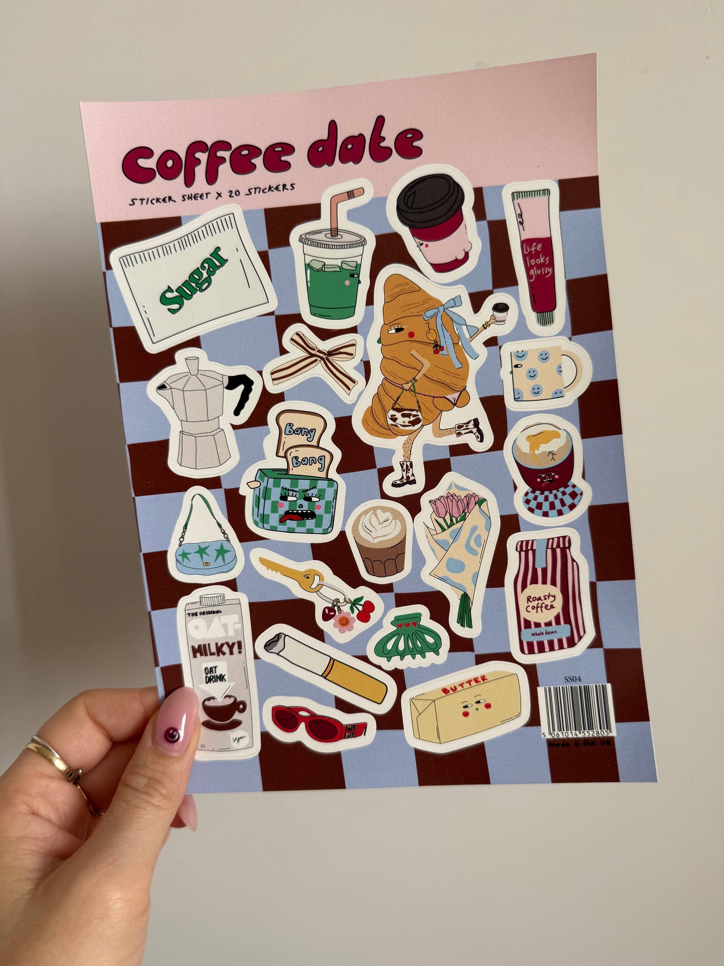 Eat The Moon A5 Sticker Sheet - Coffee Date