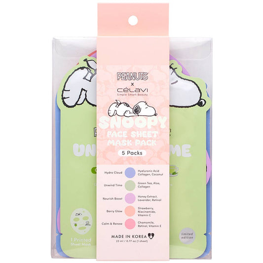 CELAVI X PEANUTS Snoopy Set of 5 Face Masks