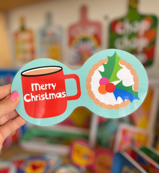 'Merry Christmas' Double Coaster Aqua
