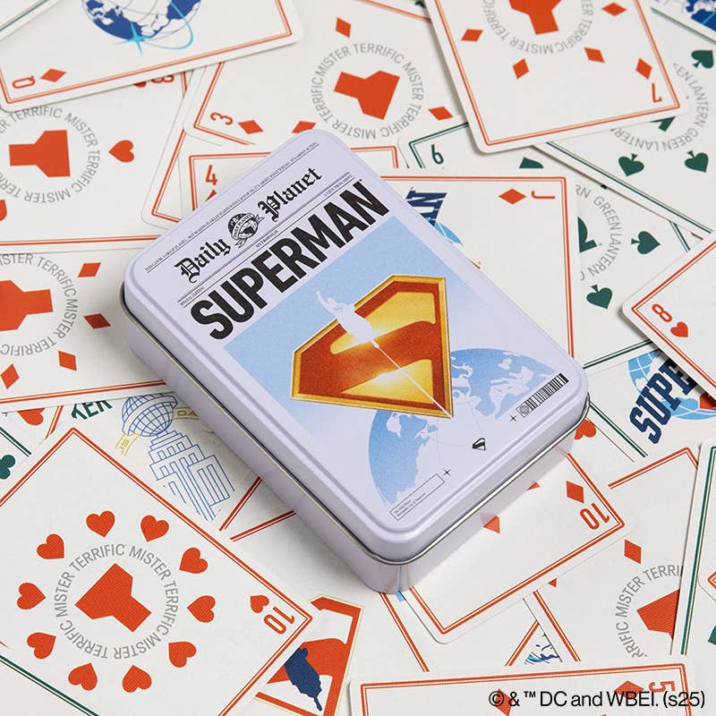 Superman Playing Cards in a Tin
