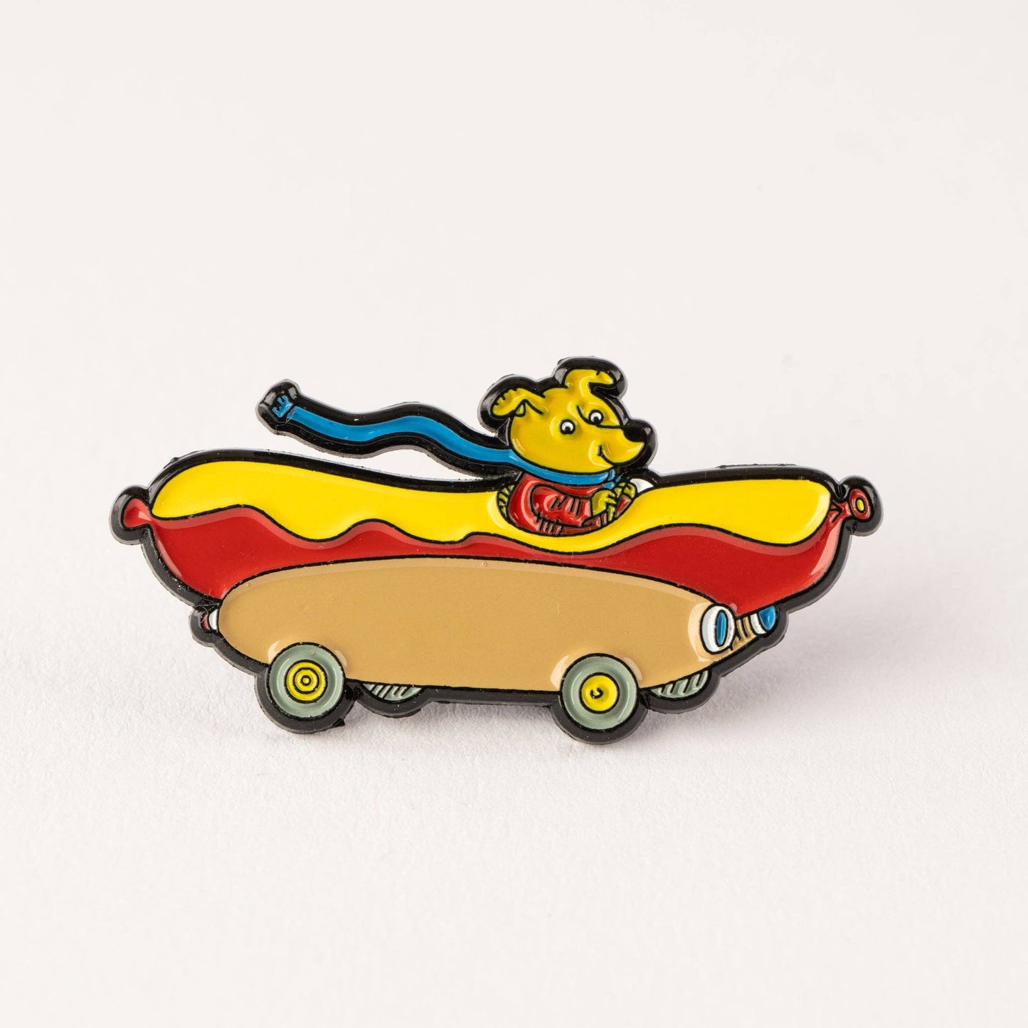Magpie x Richard Scarry Hotdog Car Enamel Pin