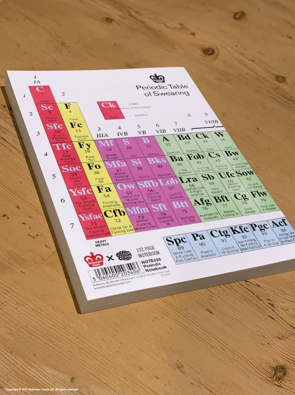 Periodic Table Of Swearing A5 Notebook