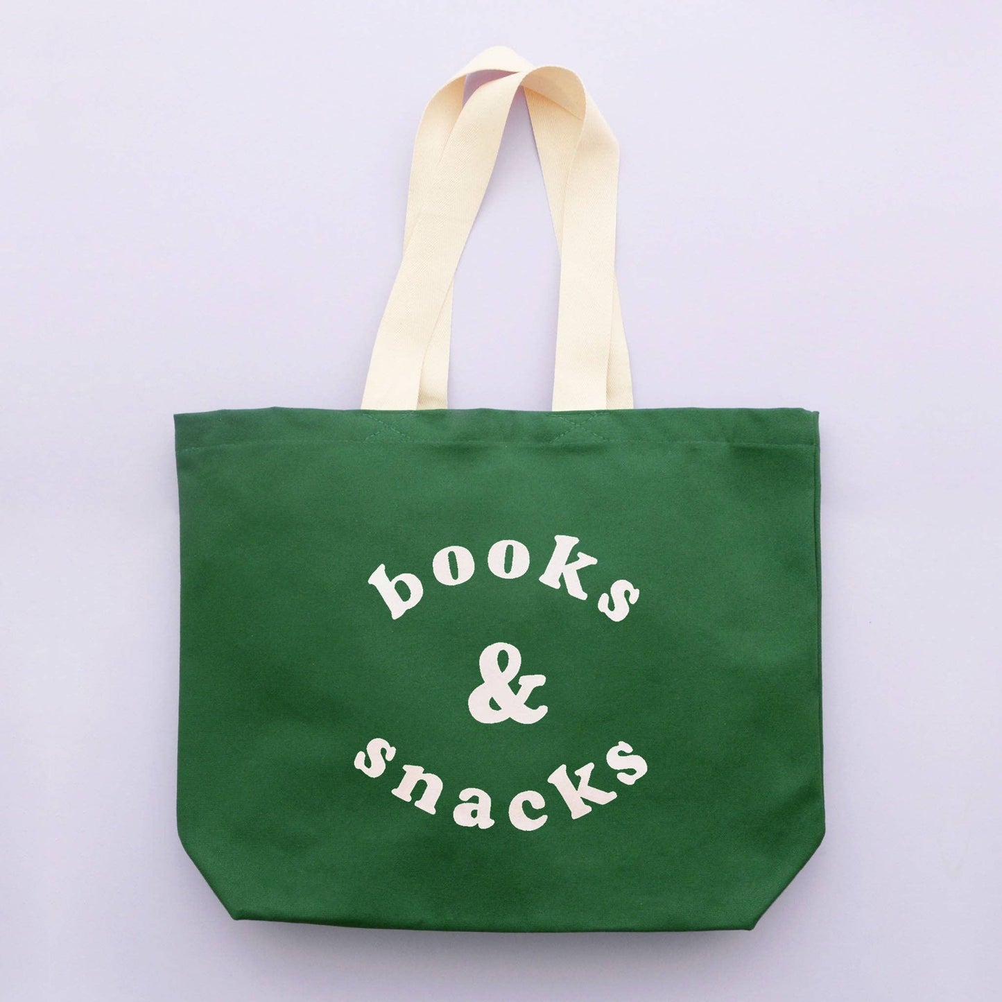 Books & Snacks Forest Green Canvas Tote Bag