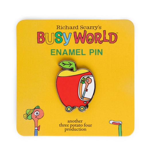 Busy World Apple Car Enamel Pin - 3P4 x Richard Scarry®