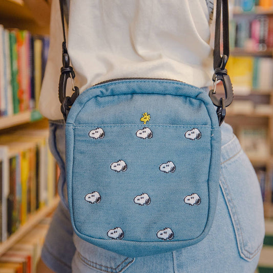 Snoopy Embroidered Crossbody Bag Denim - 3P4 x Peanuts®