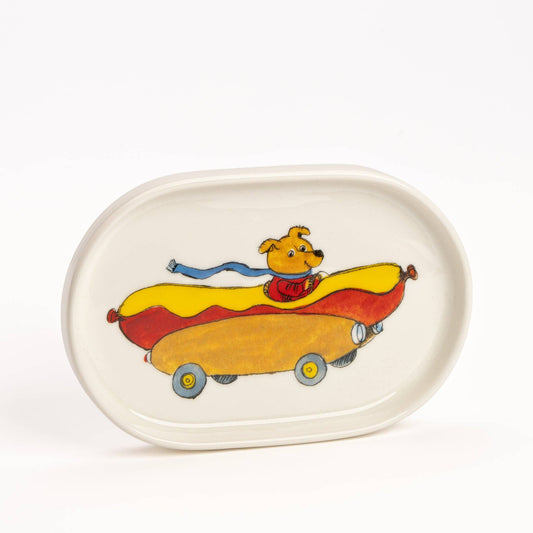 Magpie x Richard Scarry Hot Dog Car Oval Trinket Dish