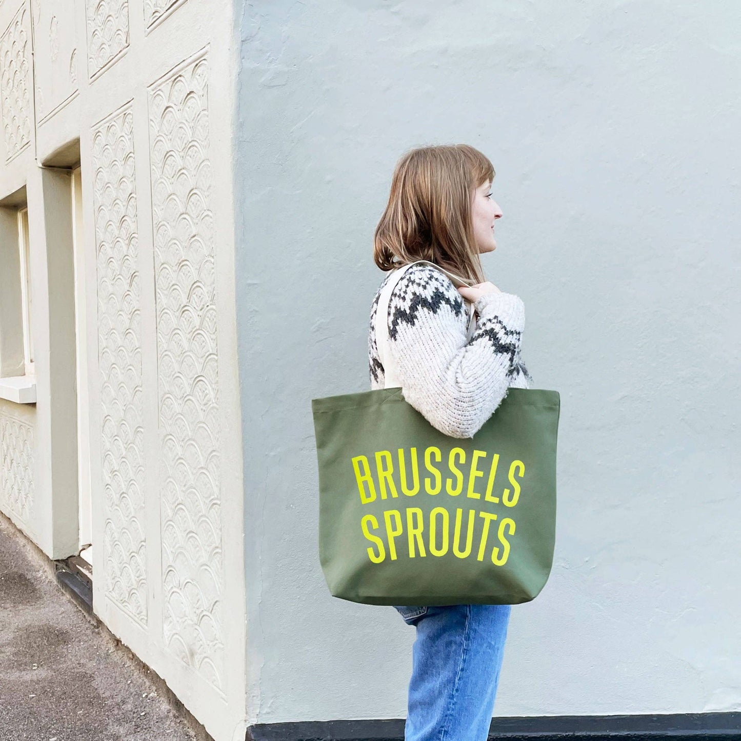 Brussels Sprouts Olive Green Tote Bag