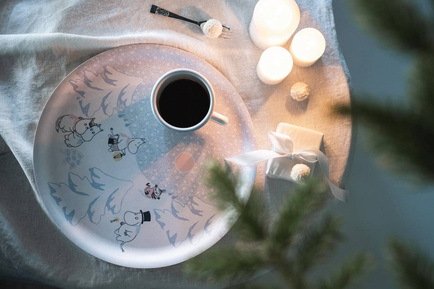 Moomin Tray Let It Snow 35cm