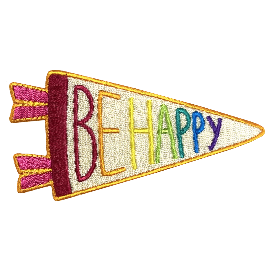 Be Happy Sew On Patch