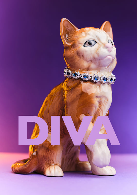 Diva Cat Print A4