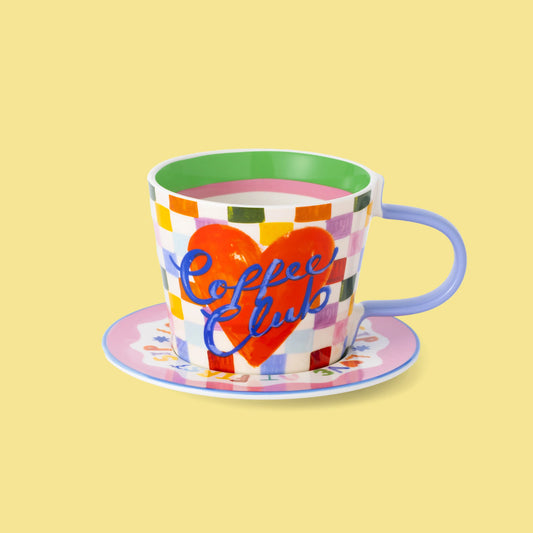 Coffee Club Cup & Saucer Mug Gift Set