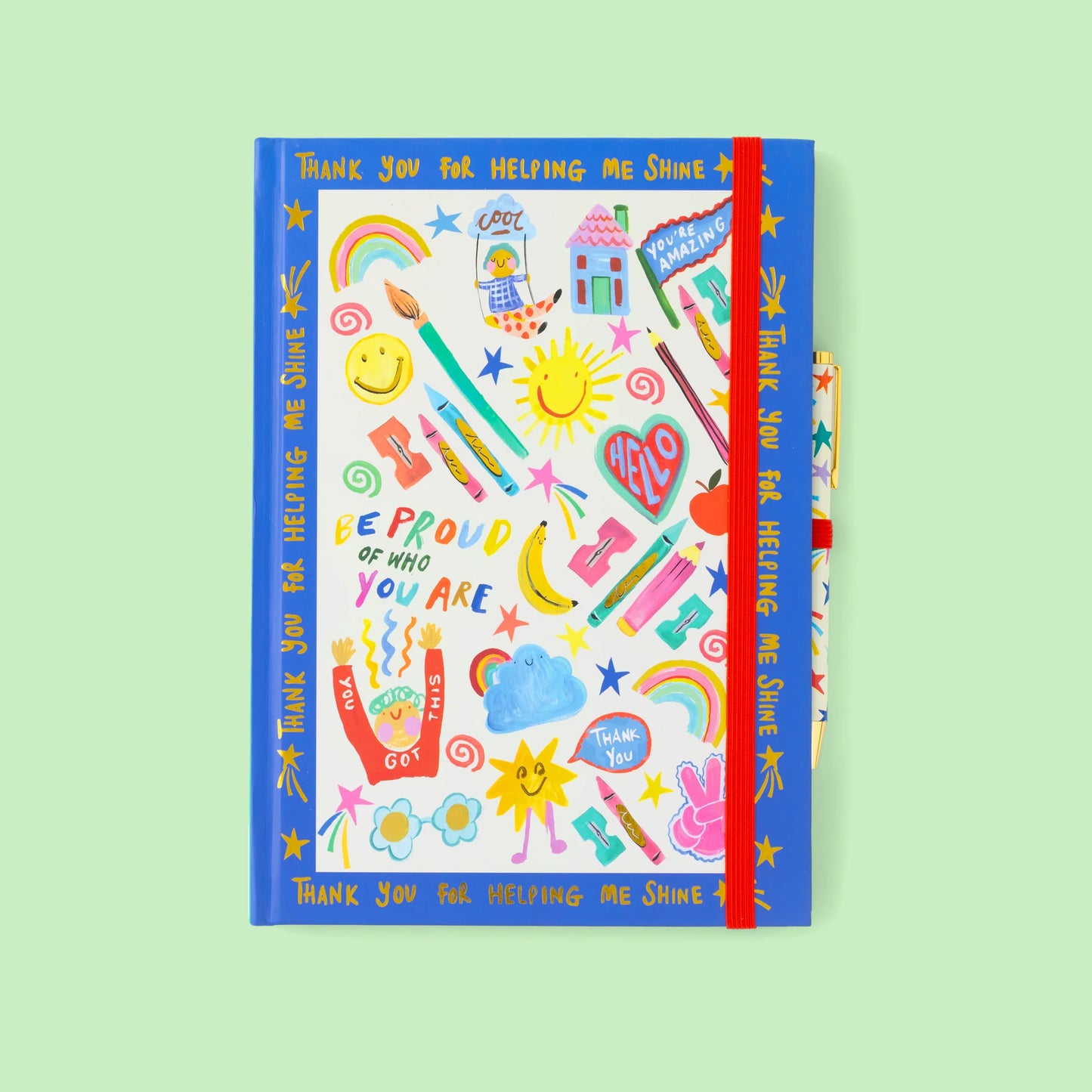 Thank You For Helping Me Shine Notebook & Pen Teacher Gift Set