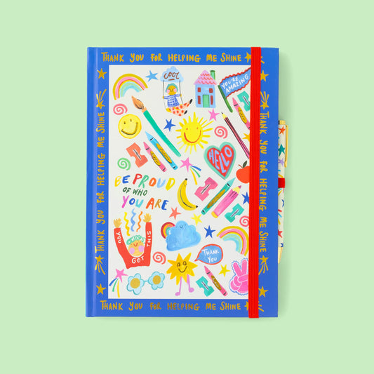 Thank You For Helping Me Shine Notebook & Pen Teacher Gift Set