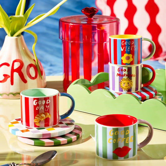 Coffee Club Set of 4 Espresso Cups Mugs