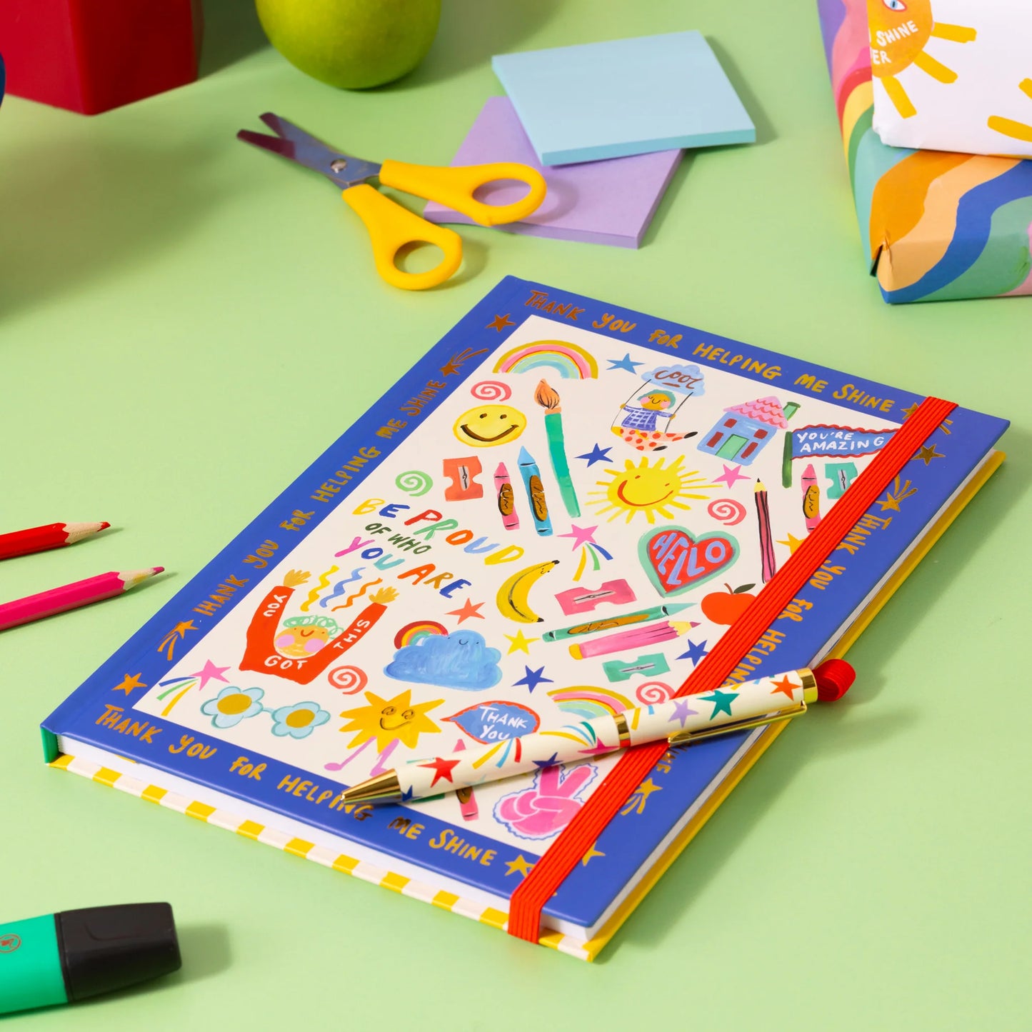 Thank You For Helping Me Shine Notebook & Pen Teacher Gift Set