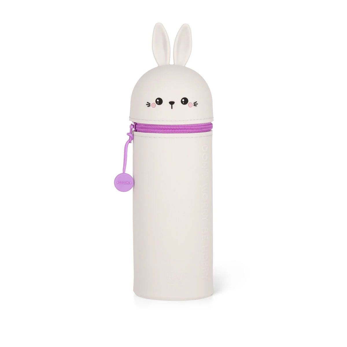 Bunny Don't Worry Be Hoppy Soft Silicone 2 In 1 Pencil Case