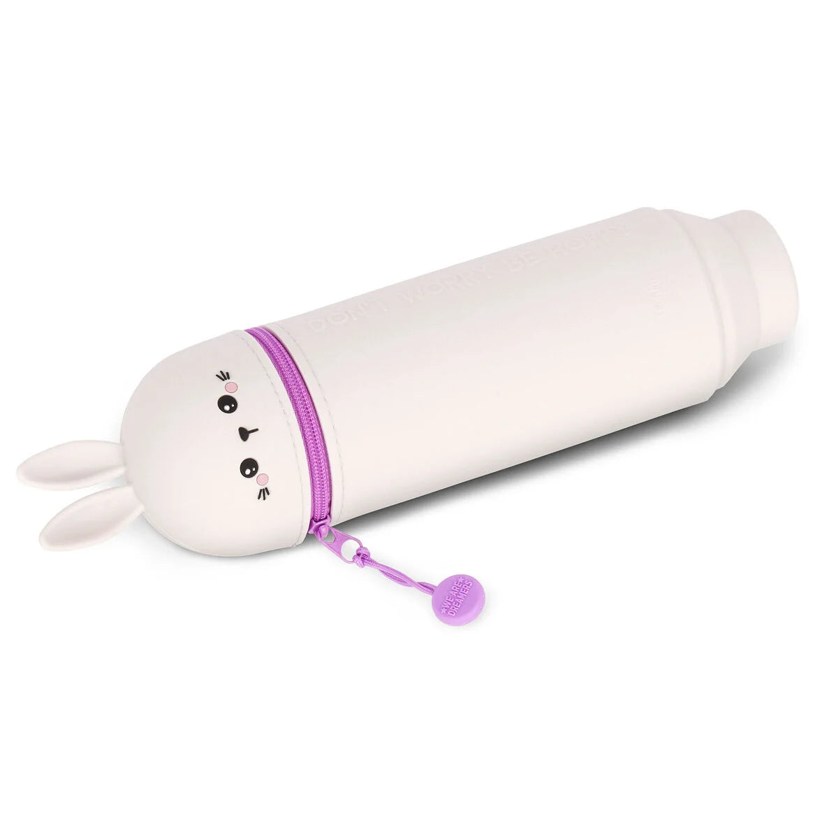 Bunny Don't Worry Be Hoppy Soft Silicone 2 In 1 Pencil Case