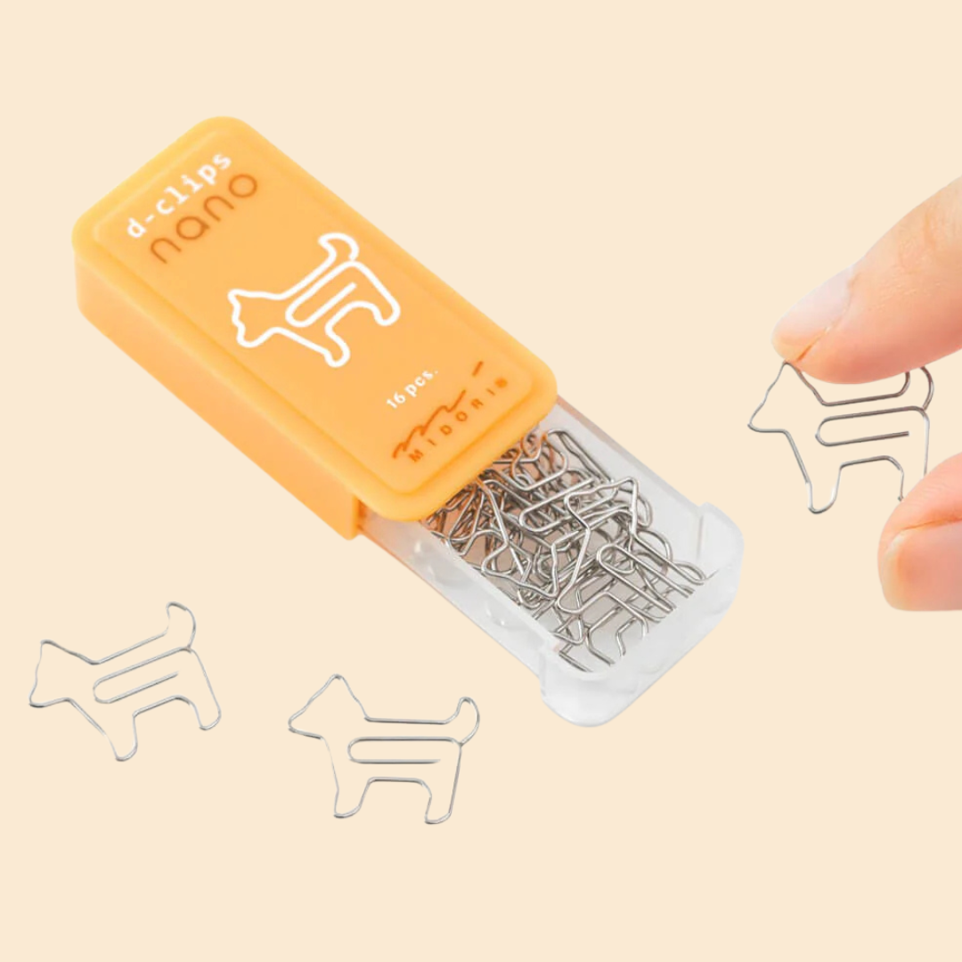 Midori Nano D-Clips Dog Paper Clips