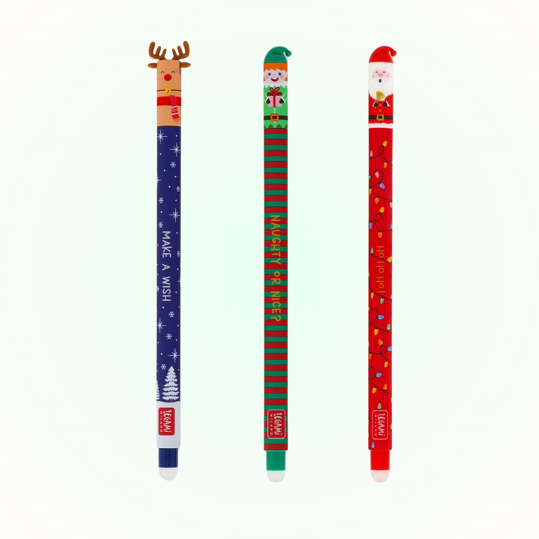 Naughty Or Nice 3 Erasable Christmas Gel Pens