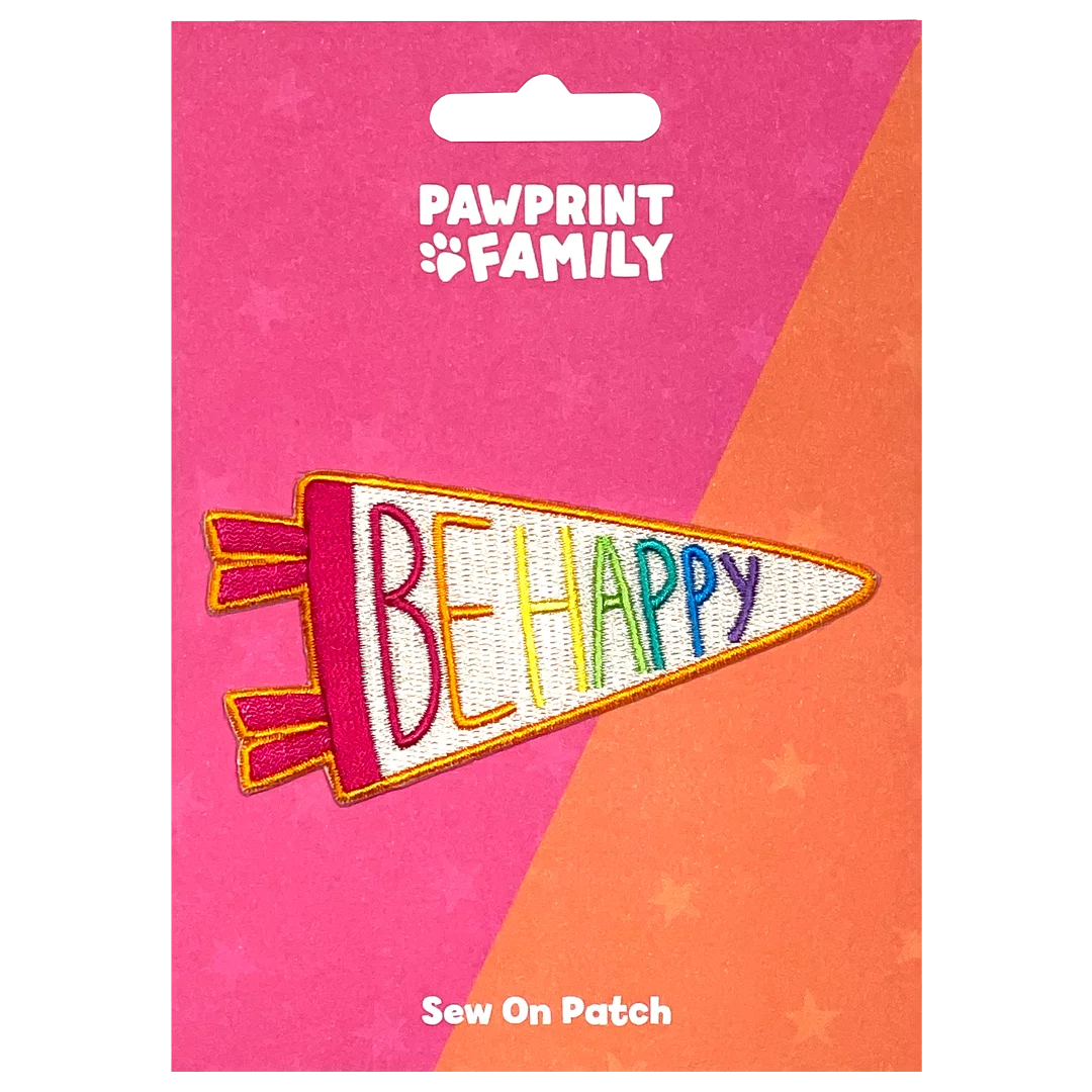 Be Happy Sew On Patch