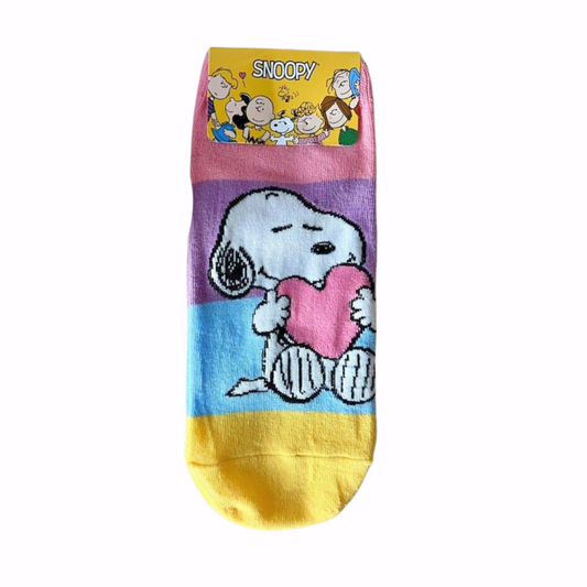 Peanuts Pastel Stripe Snoopy Ankle Socks